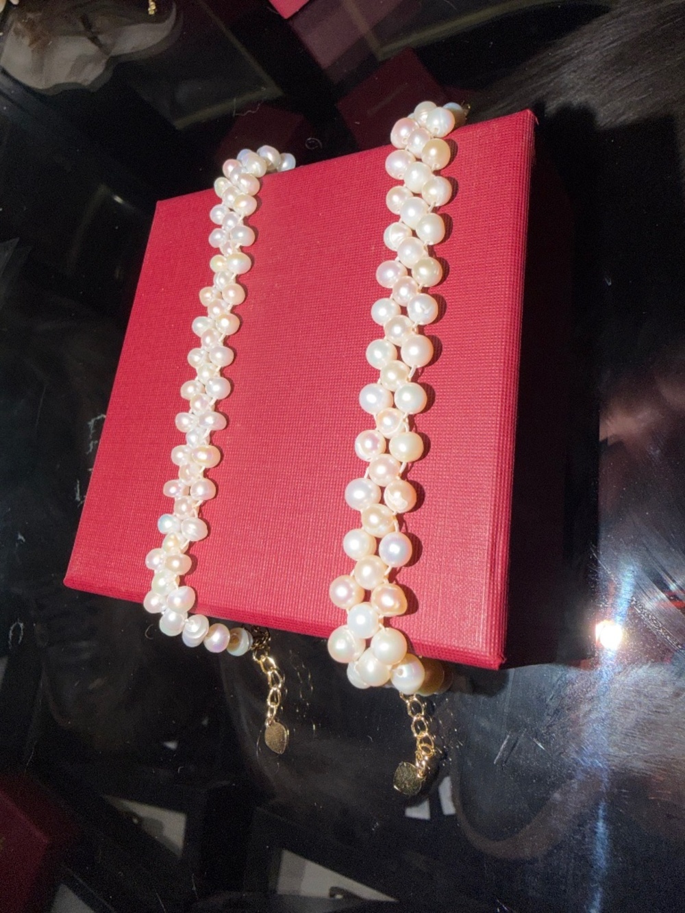 Matching pearl bracelets